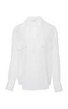 Frame Women's Pocket Silk Button-down In White