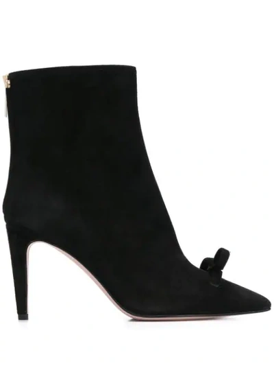 Red Valentino High Heels Ankle Boots In Black Suede