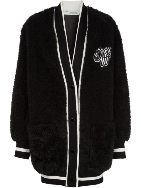 white faux fur cardigan