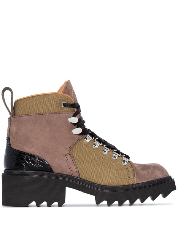 Chloé Green 50 Suede Leather Hiking Boots | ModeSens