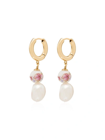 Anni Lu 18k Gold-plated Heloise Pearl Hoop Earrings