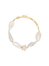 Anni Lu 18k Gold-plated Dolores Howlite Star And Pearl Bracelet
