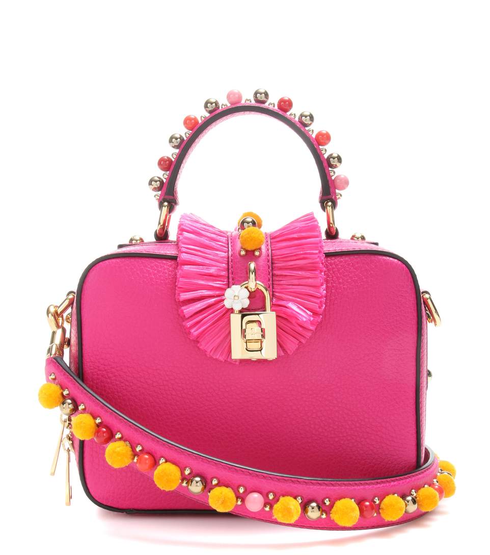 Dolce & Gabbana Dolce Soft Leather Shoulder Bag In Rosa Shockieg | ModeSens