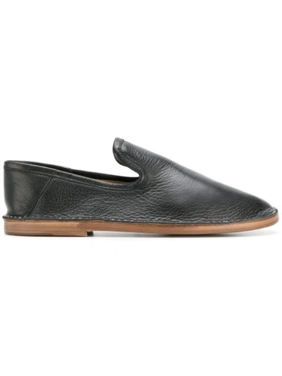 Joseph Textured-leather Slippers In Black