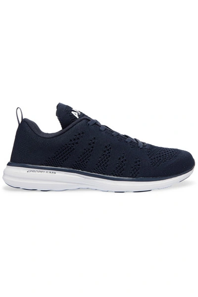 Apl Athletic Propulsion Labs Techloom Pro Knit Running Sneakers In Midnight Blue