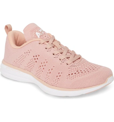 Apl Athletic Propulsion Labs Techloom Pro Knit Running Sneakers In Simply Rose/ White