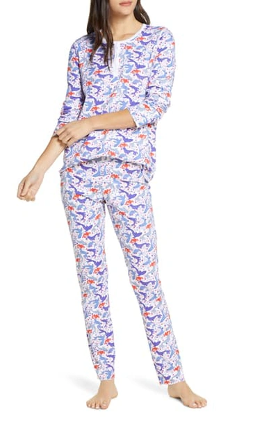 Roller Rabbit Selkie Long Pajama Set In Lilac