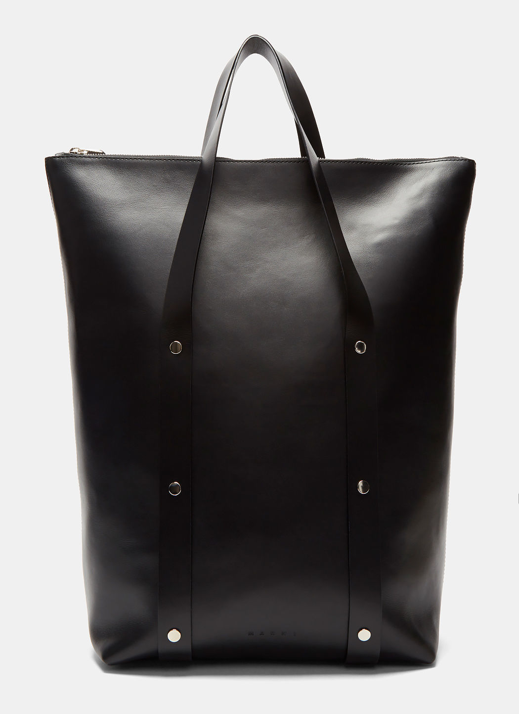 mens black leather tote bag