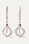 Monica Vinader Diamond And 18k Rose Gold Vermeil Riva Mini Kite Drop Earrings