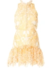 Acler Resort Meredith Embroidery Flounce Mini Dress In Lemon Floral