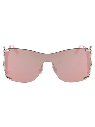 Philipp Plein Sunglasses In Kuxu Nickel Pink Mirror Pink