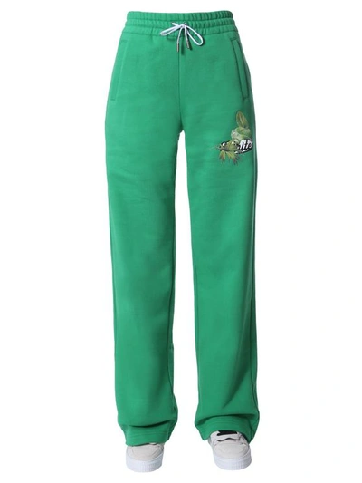 Off-white Relaxed Fit Trousers In Green