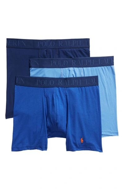 Polo Ralph Lauren Stretch 4d-flex Breathable Mesh Boxer Briefs, Pack Of 3 In Blue Multi