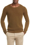Eidos Waffle Knit Cashmere Crewneck Sweater In Olive