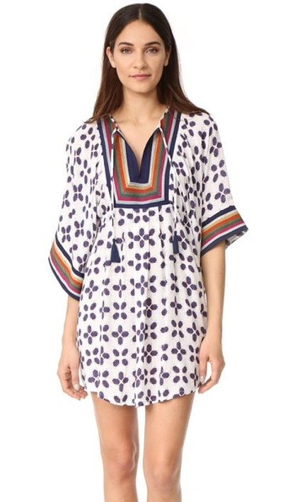 Tory Burch Beetle Bug Embroidered Coverup Tunic, White | ModeSens