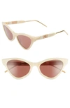 Gucci Cat-eye Acetate Sunglasses In Beige/ Brown Solid