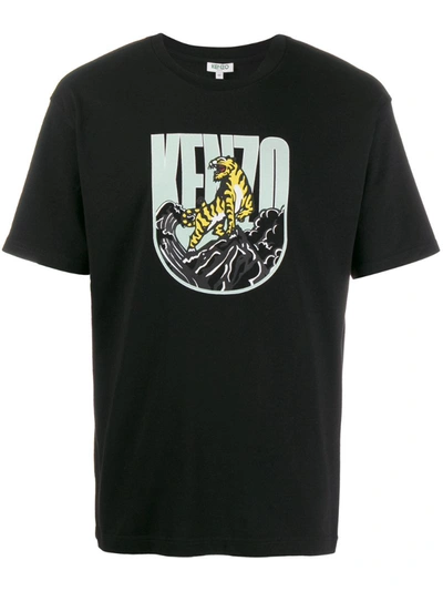 Kenzo Graphic Print T-shirt In Black