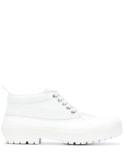 Jacquemus Les Meuniers Leather Lace-up Shoes In White