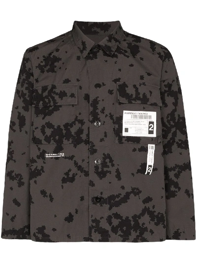 Neighborhood Camouflage Print Fitted Jacket In Black
