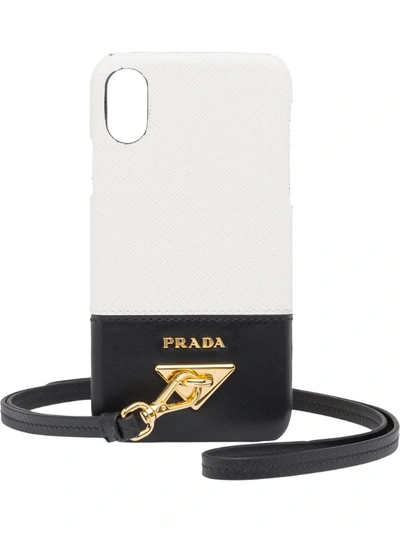 Prada Wrist Strap Phone Case In White