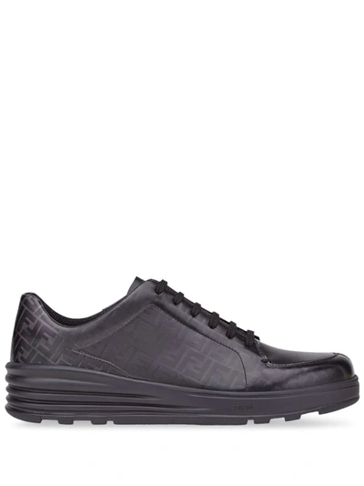 Fendi Monogram Low-top Sneakers In Black
