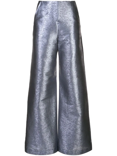 Paula Knorr Flared Style Trousers In Blue