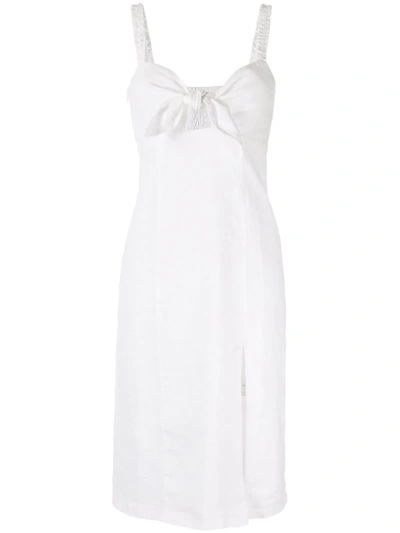 Venroy Front Tie Dress In White