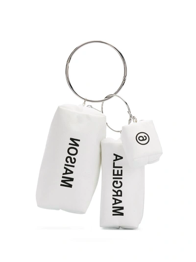 Mm6 Maison Margiela Logo Print Triple Clutch In White
