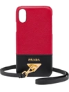 Prada Wrist-strap Iphone X/xs Case In Red