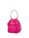 Prada Logo Plaque Bucket Bag In Pink