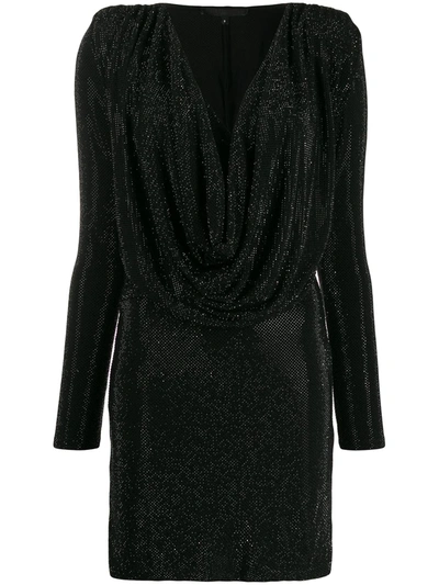 Philipp Plein Crystal Embellished Dress In Black