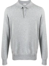 Filippa K Long-sleeve Polo Shirt In Light Grey Melange