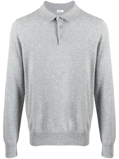 Filippa K Long-sleeve Polo Shirt In Light Grey Melange