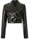 À La Garçonne Patent Biker Jacket In Black