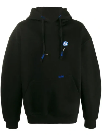 Ader Error Oversized Logo Patch Hoodie In Black