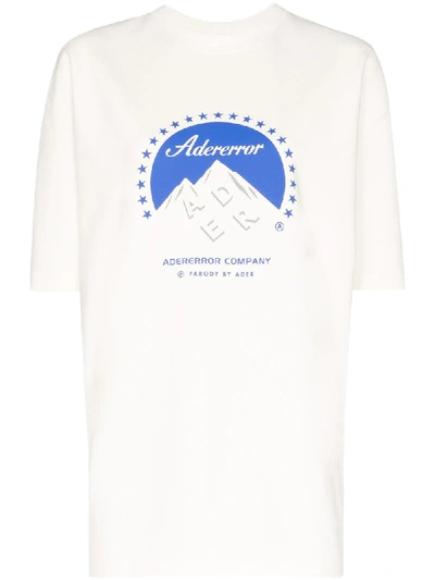 Ader Error Movie Logo Print T-shirt In White