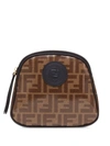 Fendi Medium Ff Motif Toiletry Case In Brown