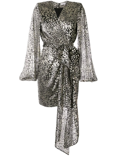 Rebecca Vallance Women's Vienna Metallic Leopard Print Mini Dress In Gold