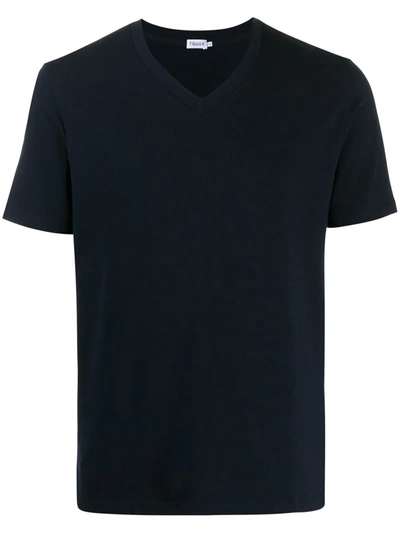 Filippa K V-neck Roll Hem T-shirt In Blue