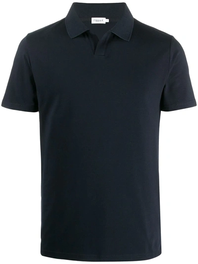 Filippa K Fitted Buttonless Polo Shirt In Blue