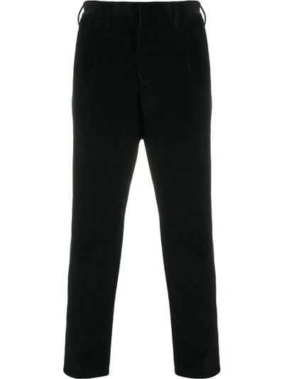The Gigi Corduroy Straight Trousers In Black