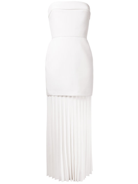 Dion Lee Ivory Strapless Linear Pleated Dress In White | ModeSens