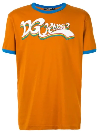 Dolce & Gabbana Dg King Print T-shirt In Orange