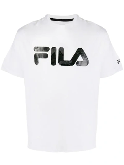 Fila Textured Logo T-shirt In White