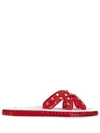 Valentino Garavani Garavani Rockstud Flat Sandals In Red