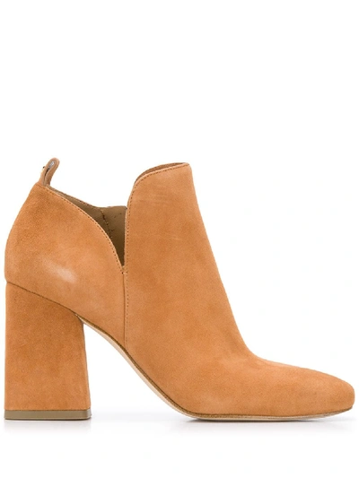 Michael Michael Kors Chunky Heel Ankle Boots In Yellow