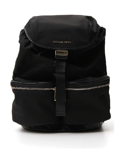 Michael Michael Kors Logo Buckled Backpack In Black