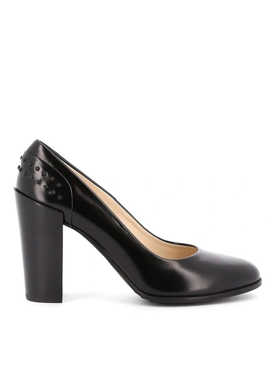 Tod's Gommino Detailed Black Leather Pumps