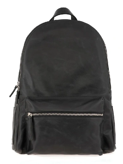 Orciani Leather Backpack In Black