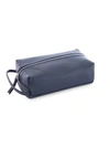 Royce New York Compact Leather Toiletry Bag In Navy Blue